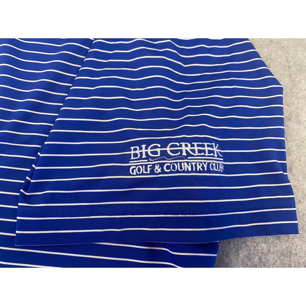 FootJoy Mens Blue White Striped Golf Polo Shirt Big Creek Country Club Logo XL - Picture 2 of 4
